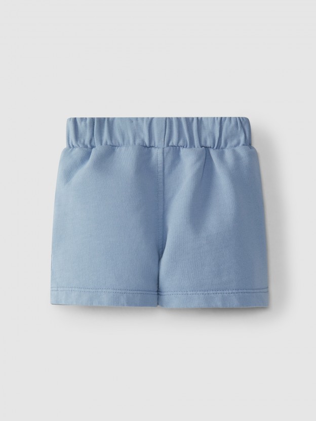 Shorts plush with jacquard jersey pockets Shorts plush with jacquard jersey pockets