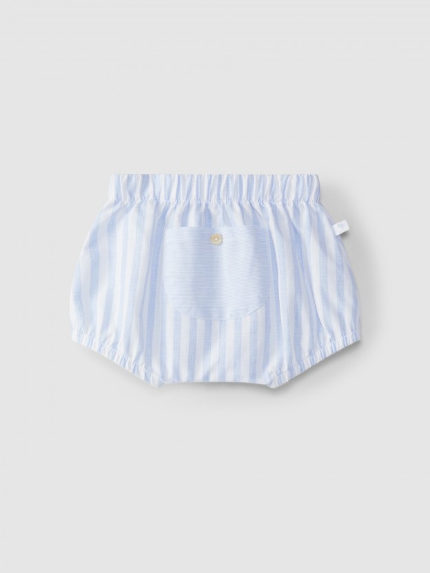 Striped diaper cover with pocket