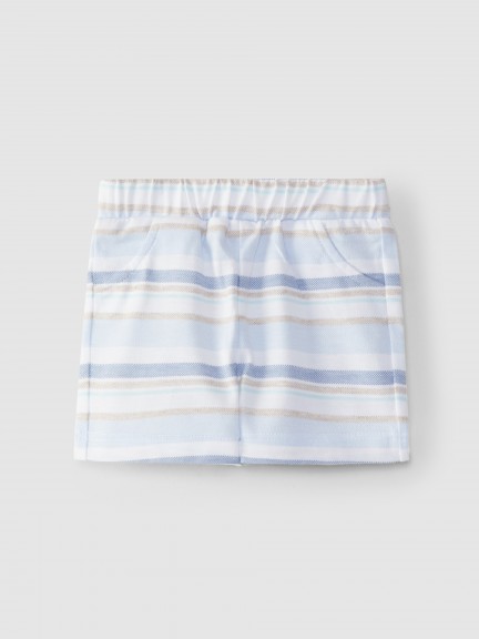 Pull-up shorts stripes in pique