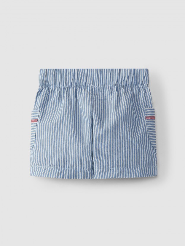 Pull-up shorts stripes seersucker effect Pull-up shorts stripes seersucker effect