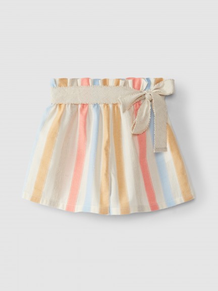 Striped shorts with belt Striped shorts with belt