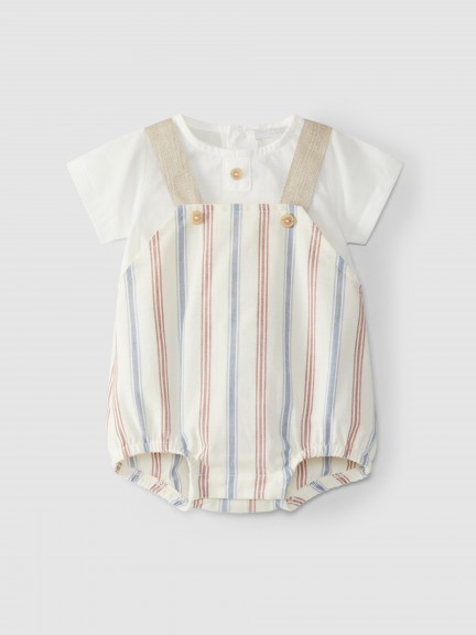 Striped two-in-one romper Striped two-in-one romper