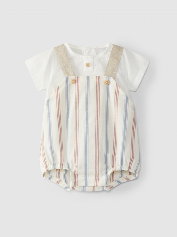 Striped two-in-one romper Striped two-in-one romper