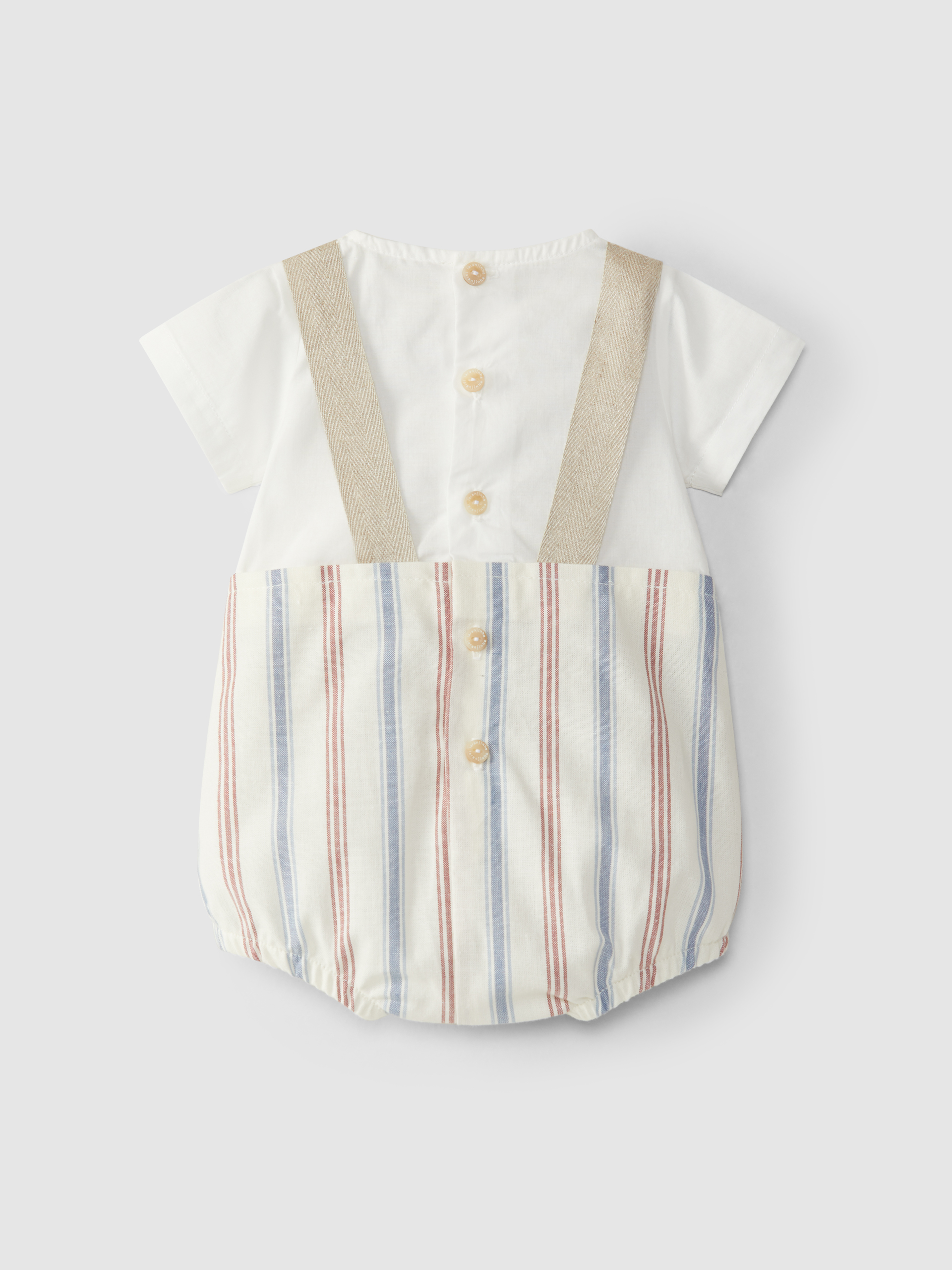 Striped two-in-one romper