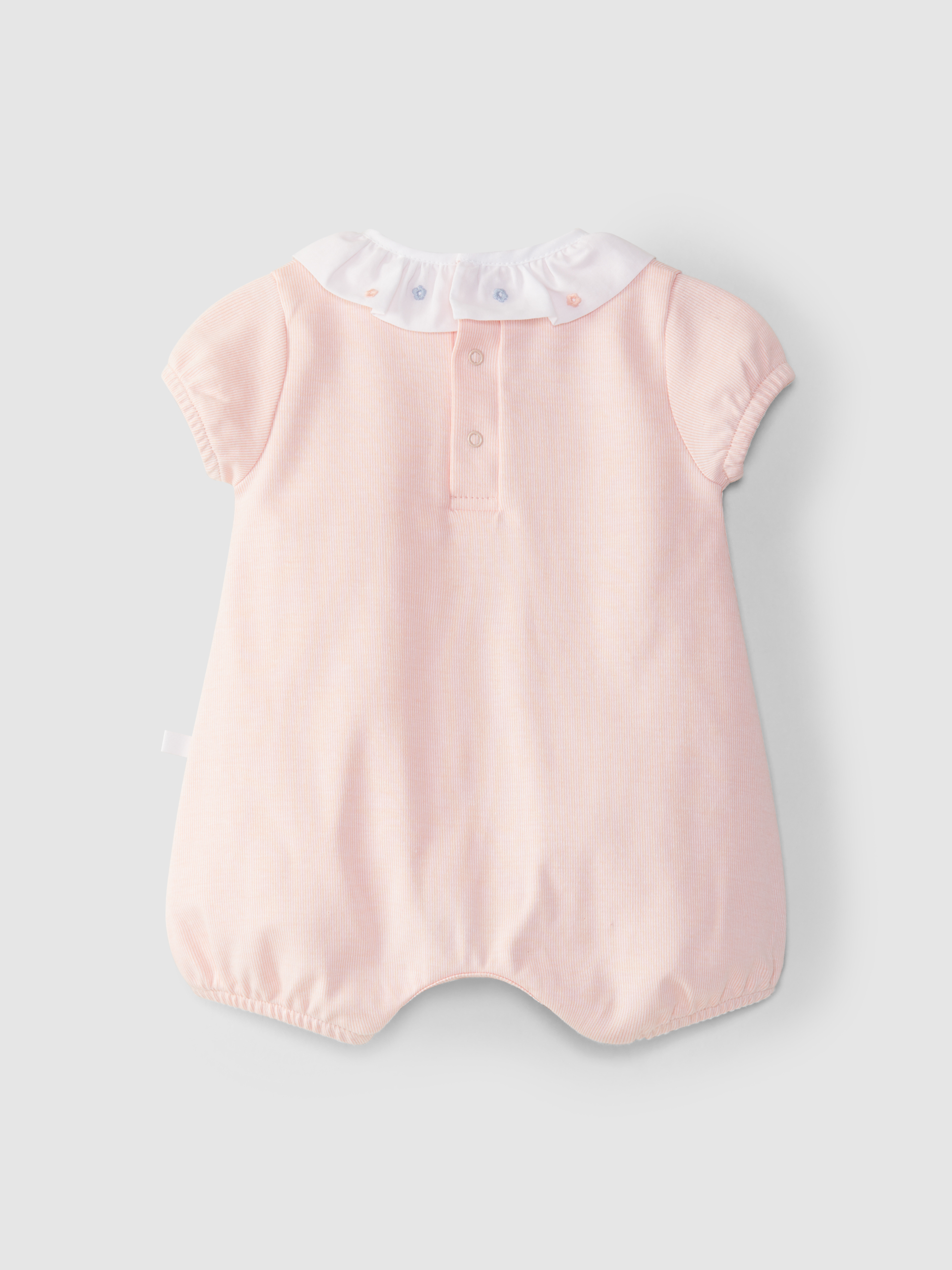 Romper ruffled collar with embroidered flowers