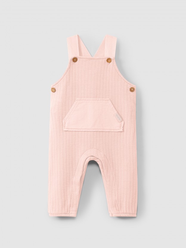 Dungarees in organic jacquard jersey