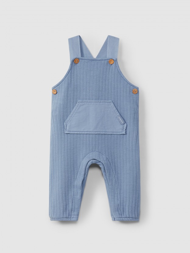 Dungarees in organic jacquard jersey Dungarees in organic jacquard jersey