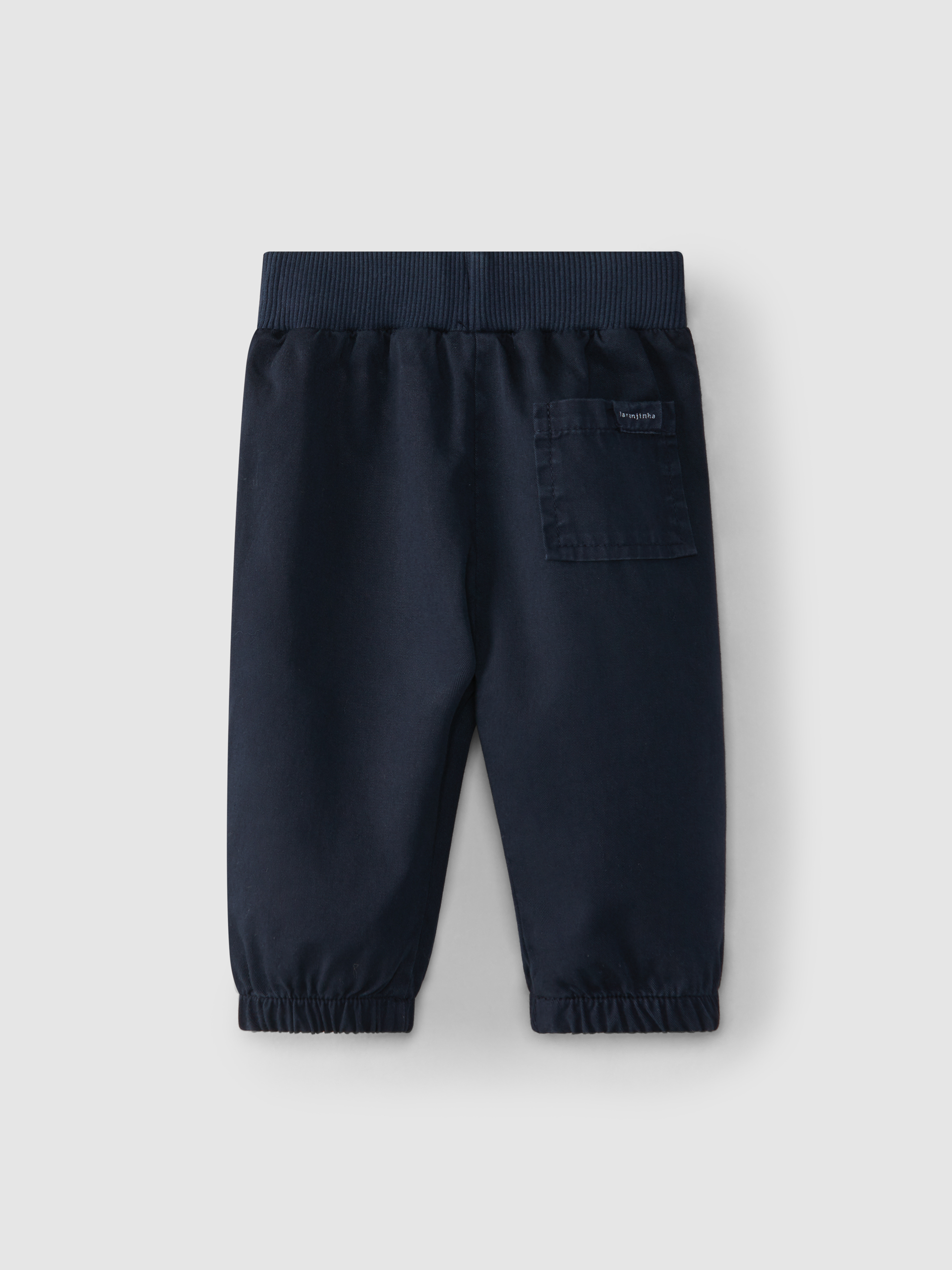 Pull-up pants plain twill