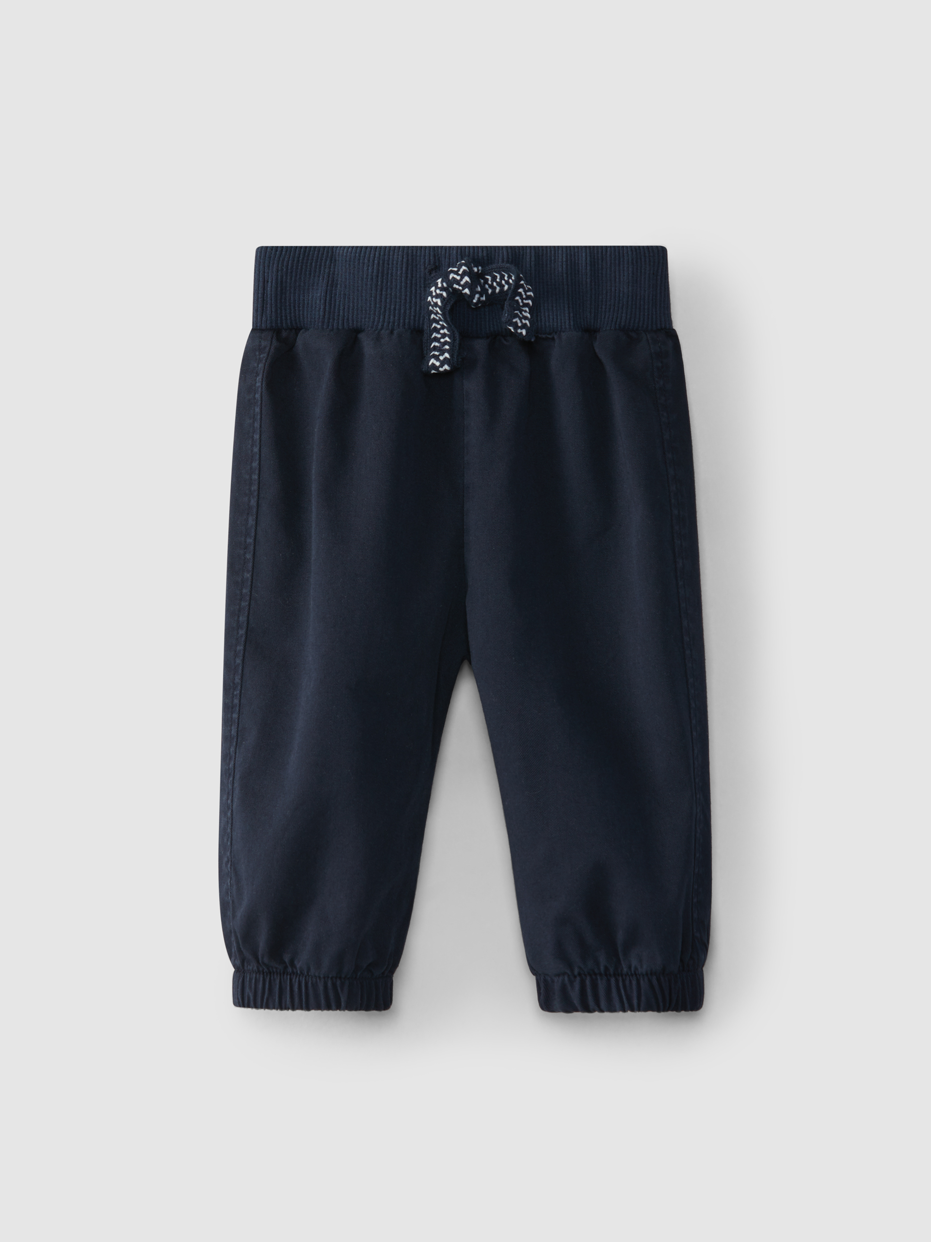 Pull-up pants plain twill