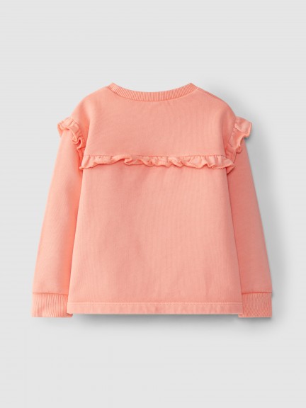 Sudadera en felpa con volante Sudadera en felpa con volante