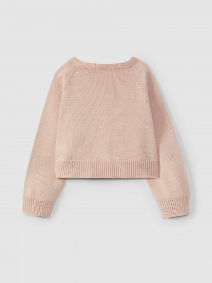 Knitted cardigan round neckline Knitted cardigan round neckline