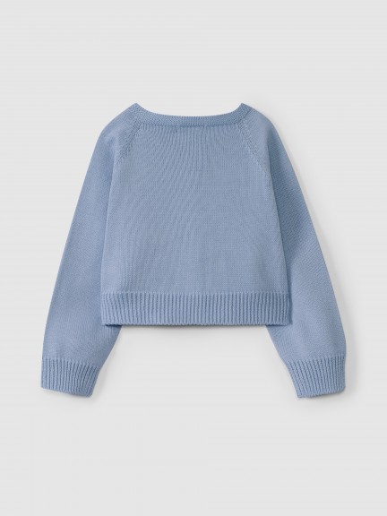 Knitted cardigan round neckline Knitted cardigan round neckline
