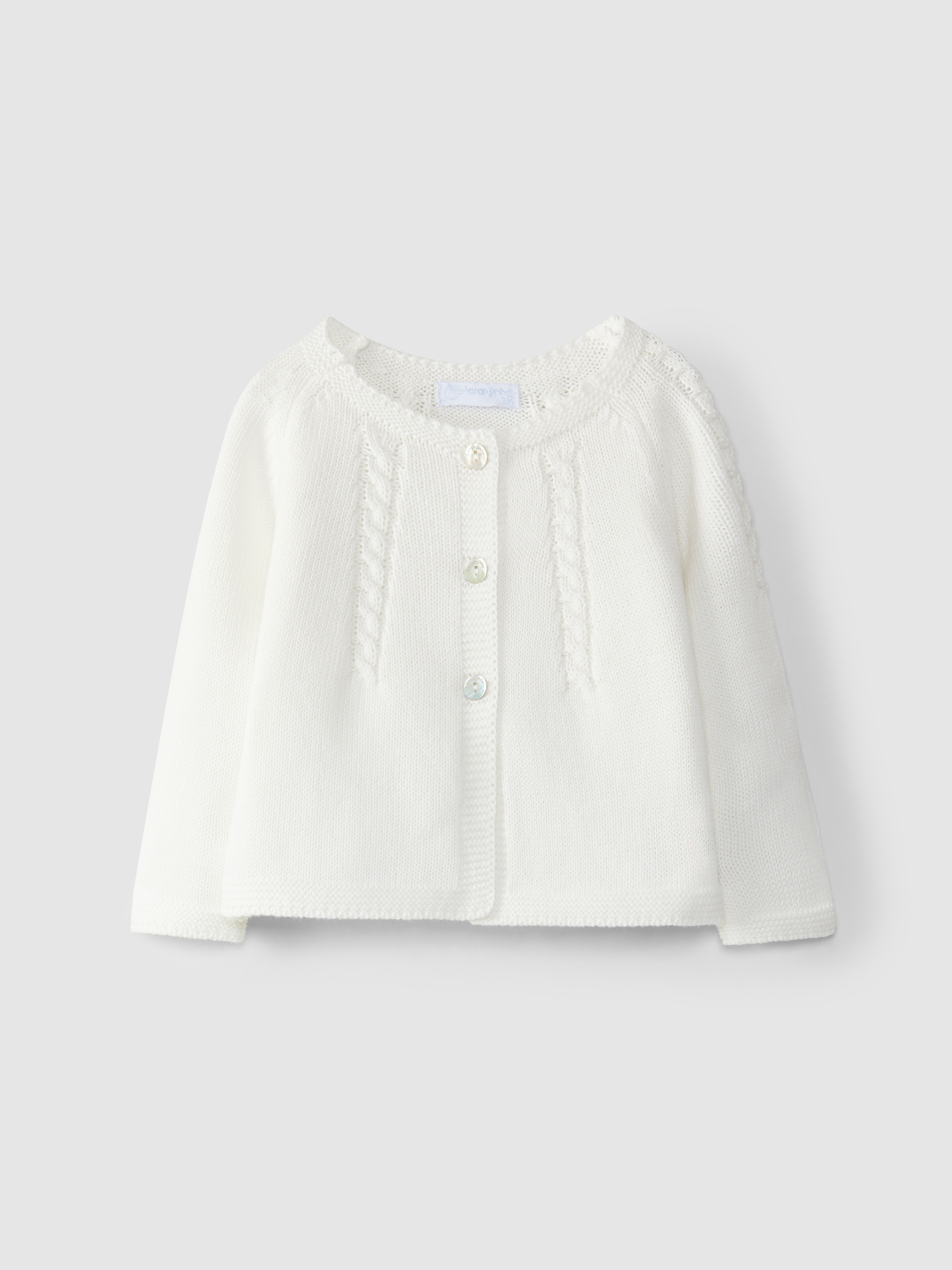 Knitted cardigan with braided detail