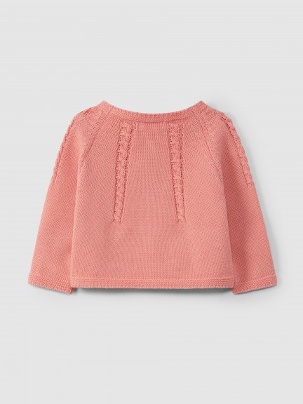 Knitted cardigan with braided detail Knitted cardigan with braided detail