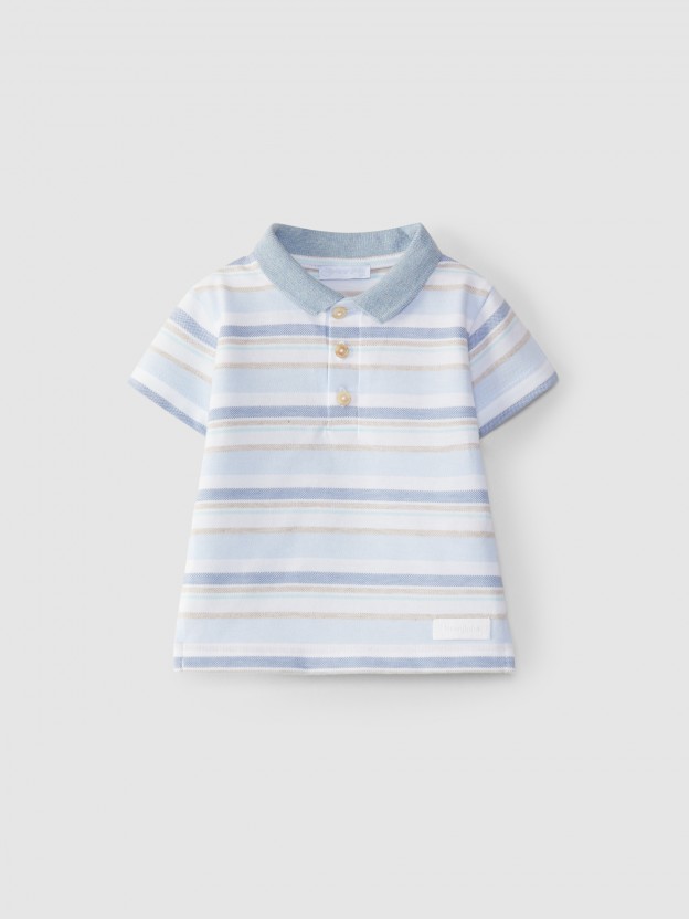 Polo shirt stripes in pique