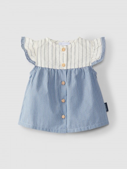 Blouse stripes seersucker effect