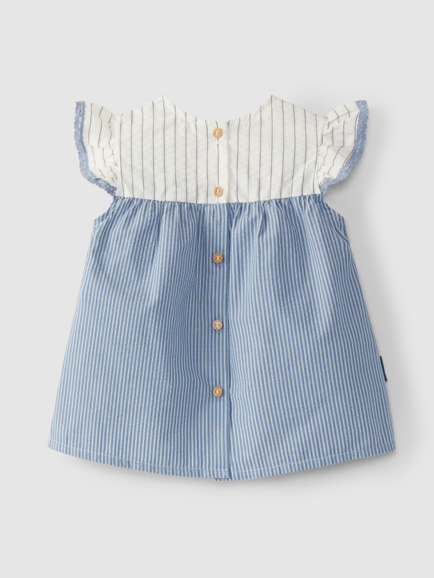 Blouse à rayures effet seersucker Blouse à rayures effet seersucker