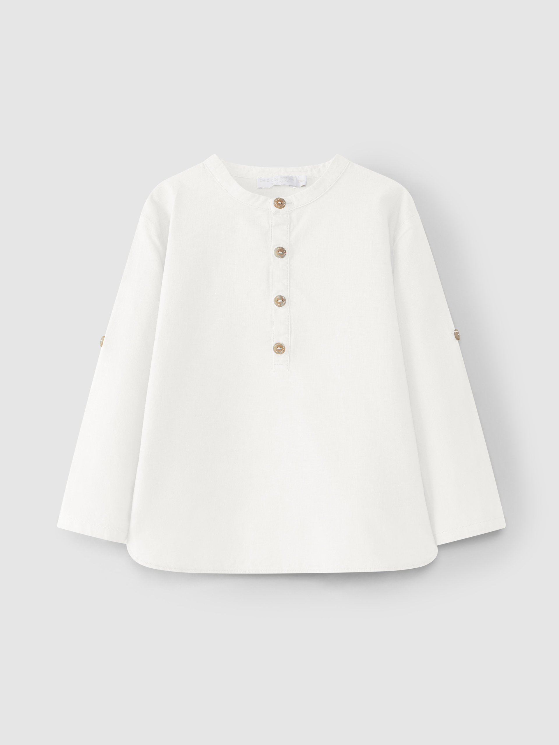 Plain shirt mandarin collar
