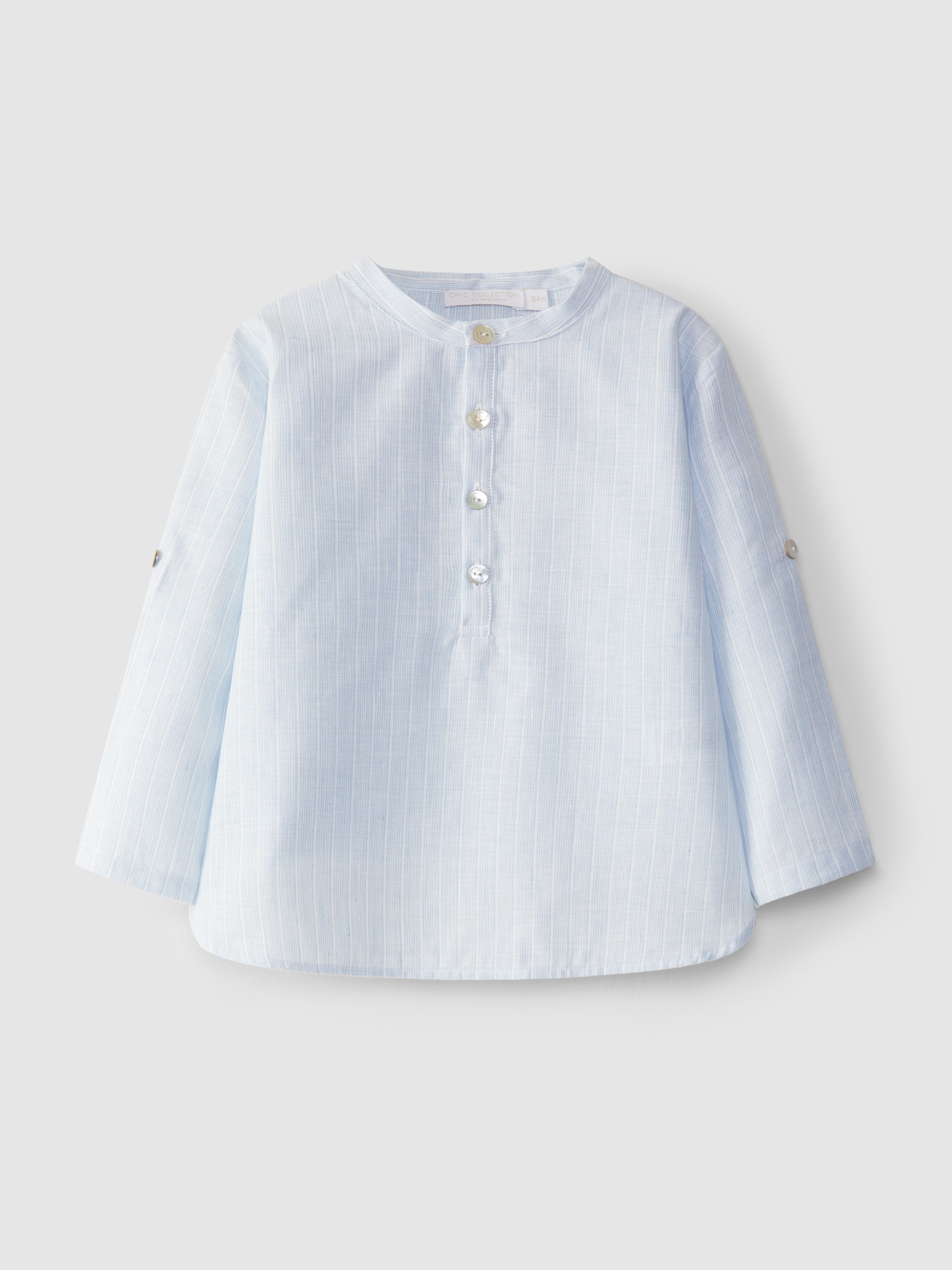 Shirt stripes cotton with linen