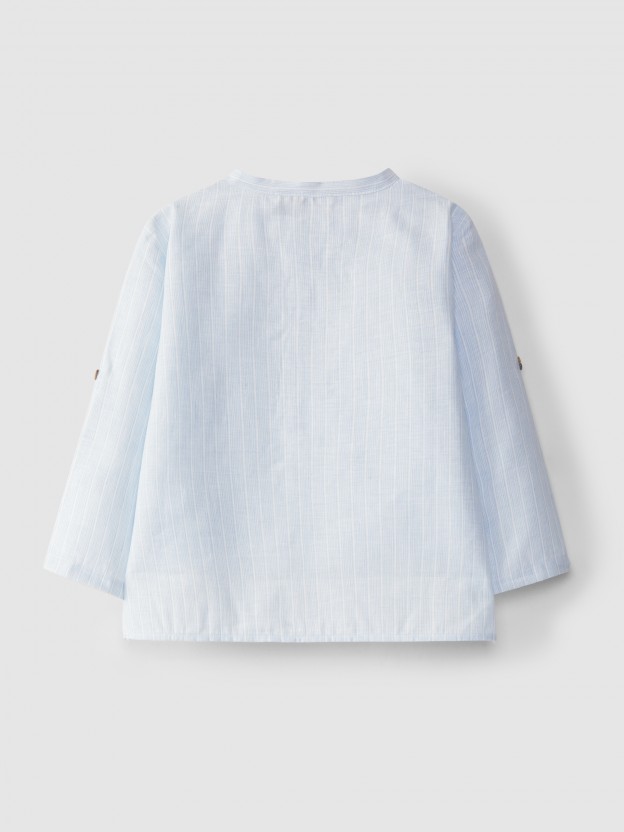 Shirt stripes cotton with linen Shirt stripes cotton with linen