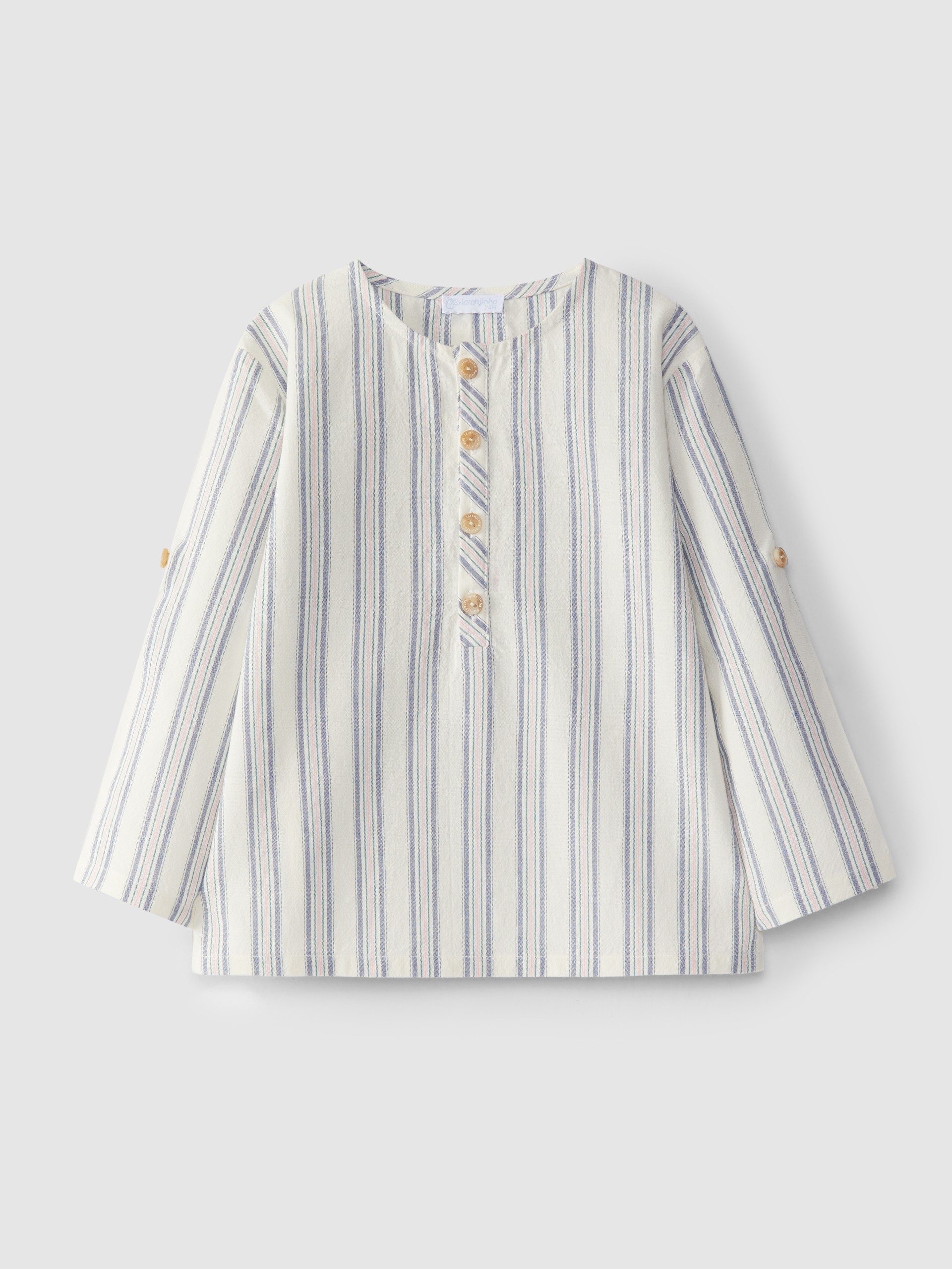 Chemise à rayures à col mao