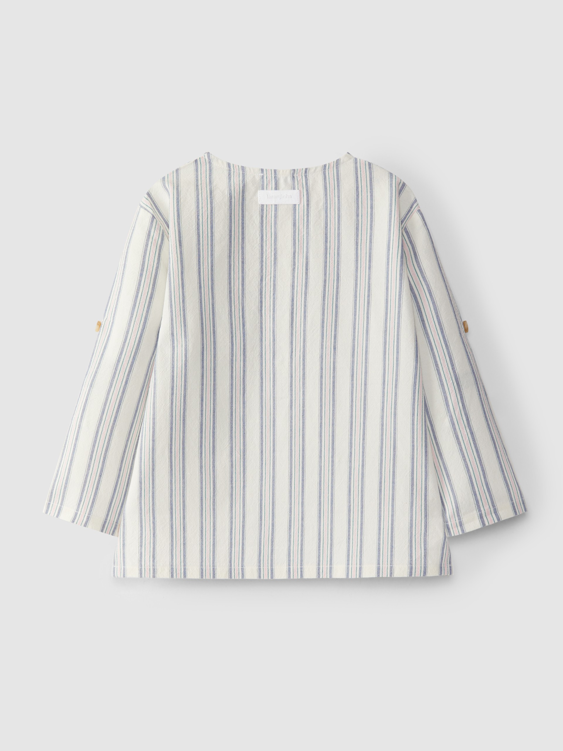 Chemise à rayures à col mao