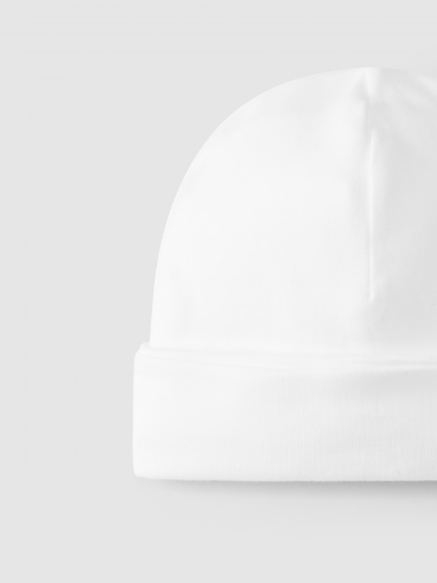Bonnet en maille de coton uni Bonnet en maille de coton uni