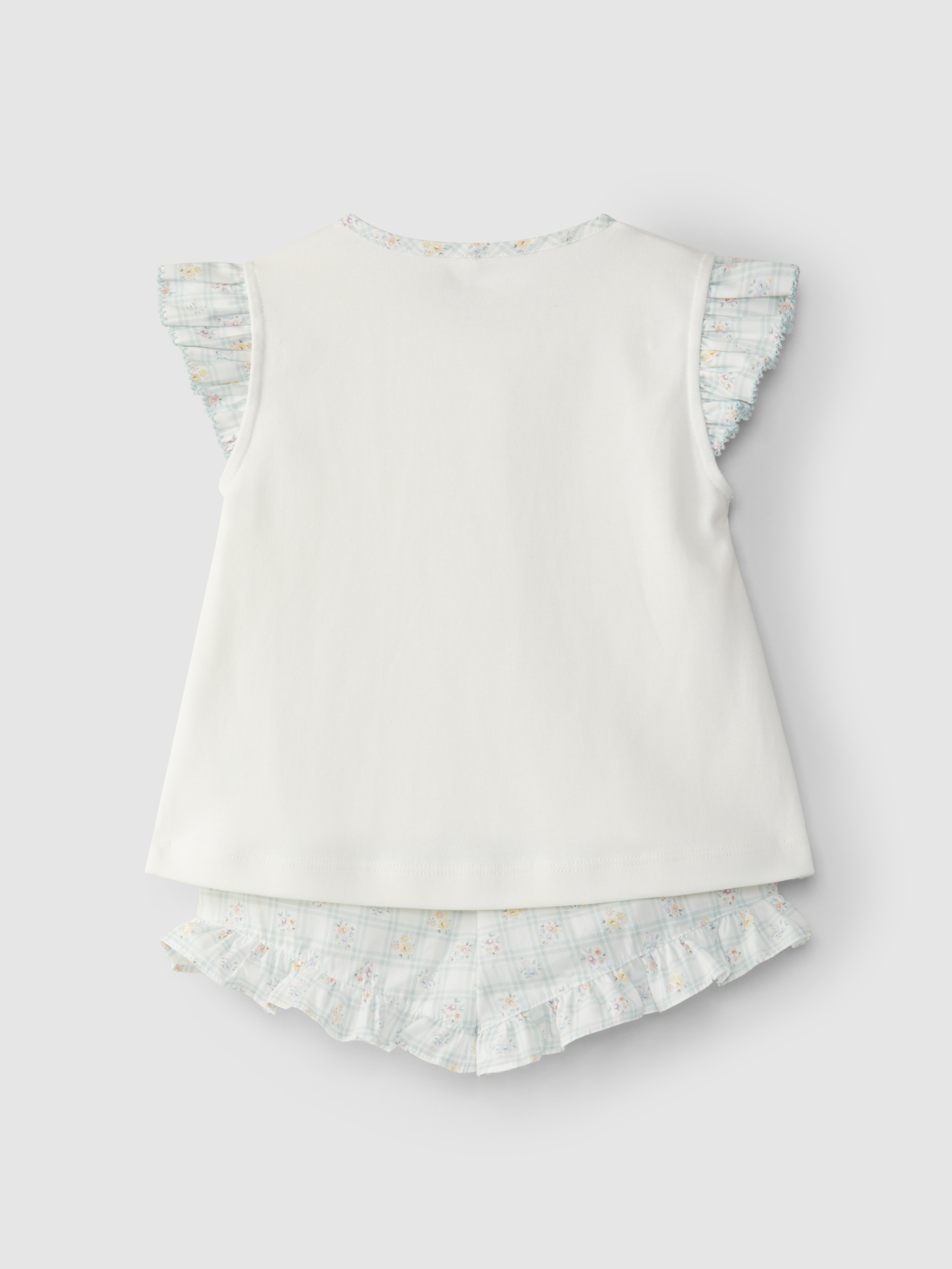 Pijama quadricula e flores