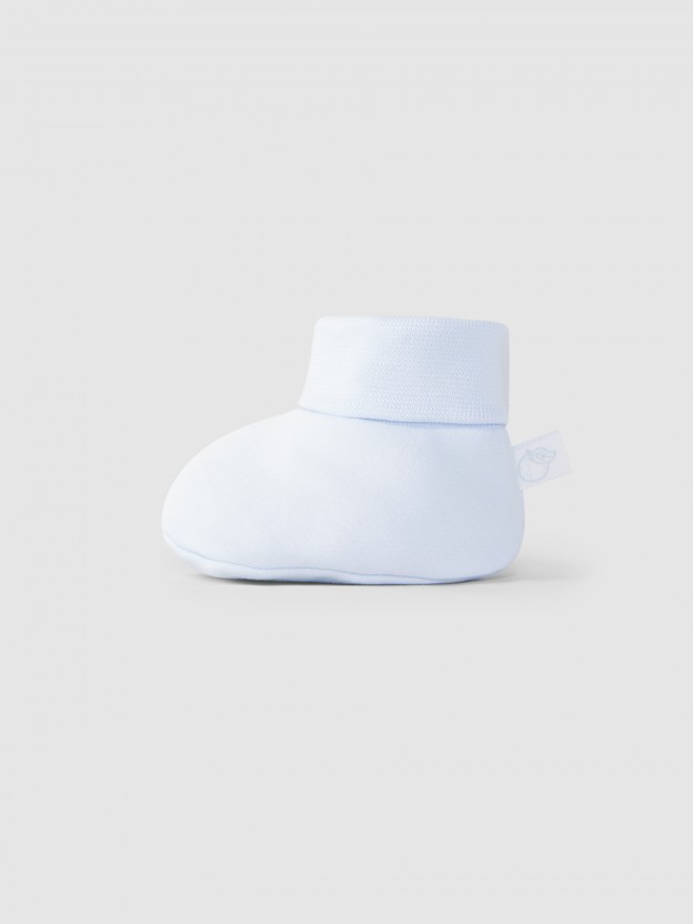 Plain cotton jersey booties