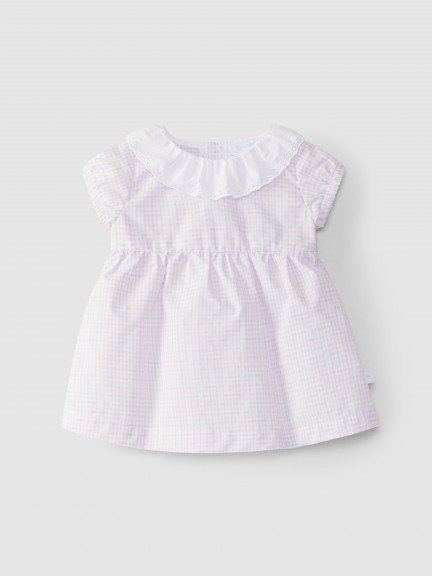 Vichy plaid dress with ruffled collar Vichy plaid dress with ruffled collar