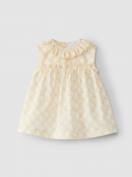 Vestido cuadro y flores Vestido cuadro y flores