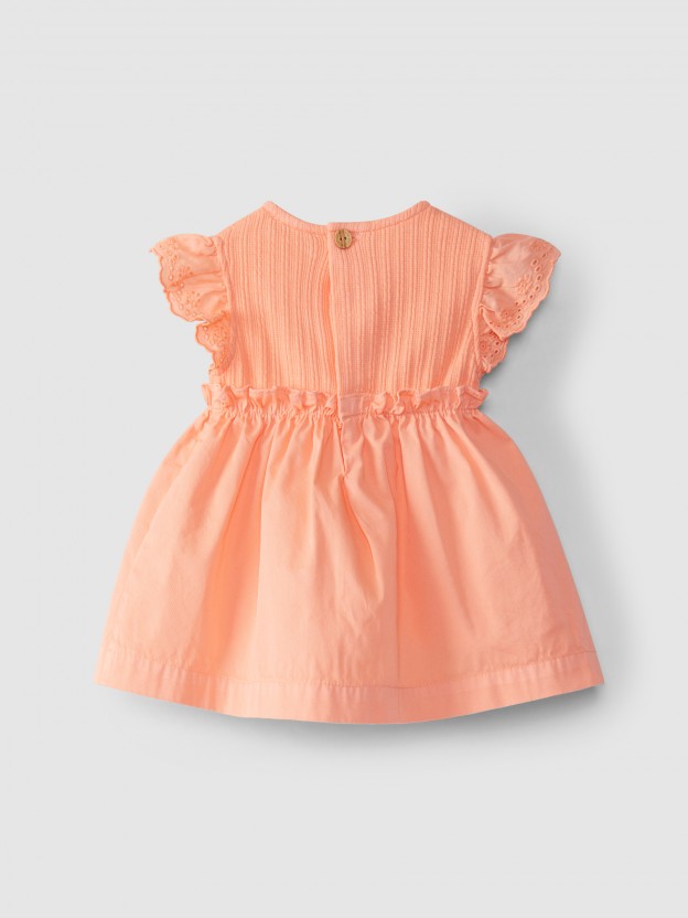 Dress jacquard jersey and English embroidery Dress jacquard jersey and English embroidery