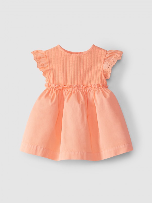 Dress jacquard jersey and English embroidery Dress jacquard jersey and English embroidery