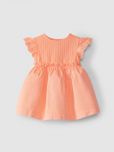 Dress jacquard jersey and English embroidery