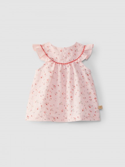 Vestido de cuadros vichy con flores
