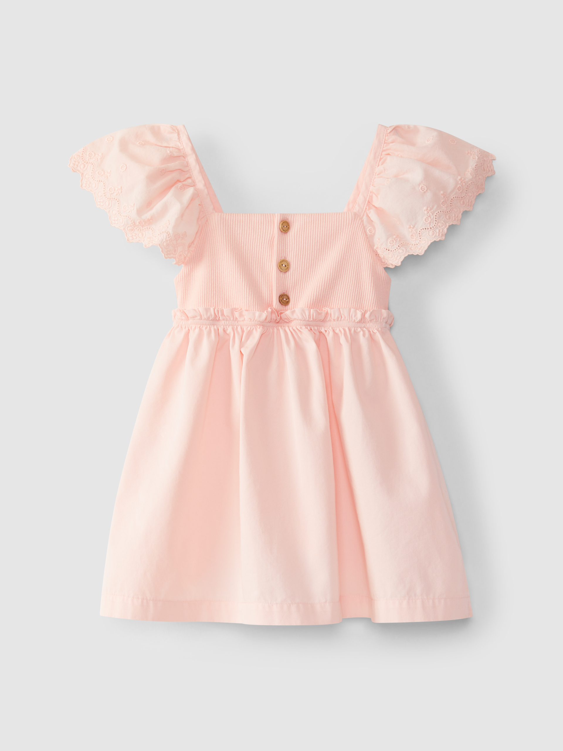 Vestido mangas em bordado inglês