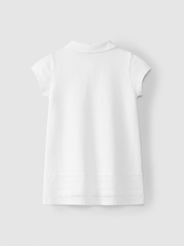 Robe en piqu� et broderie anglaise