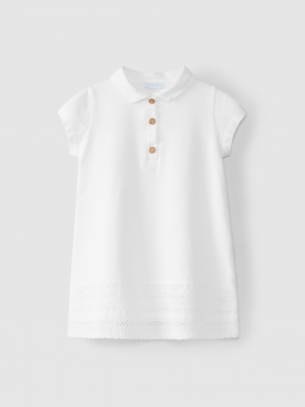 Vestido piqué y bordado inglés Vestido piqué y bordado inglés