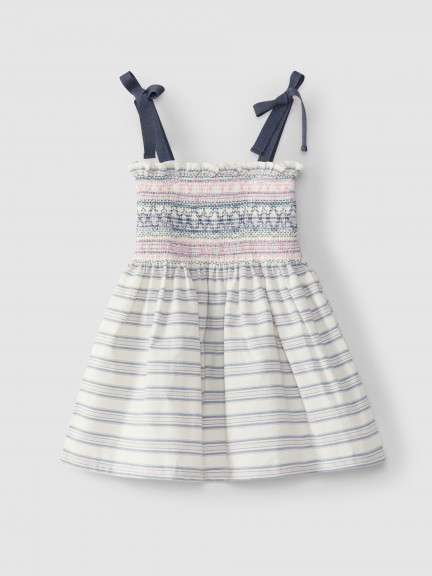 Striped dress with smocking Striped dress with smocking