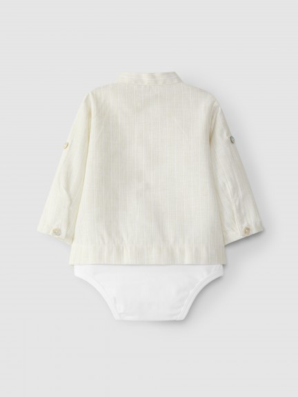 Camisa-Body rayas algodón con lino Camisa-Body rayas algodón con lino
