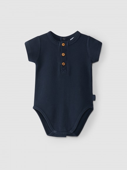 Bodysuit collarless in waffle jersey Bodysuit collarless in waffle jersey