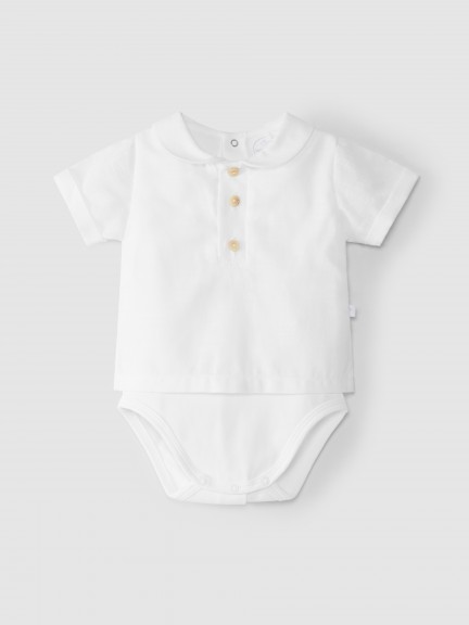 Camisa-body con cuello peter pan Camisa-body con cuello peter pan