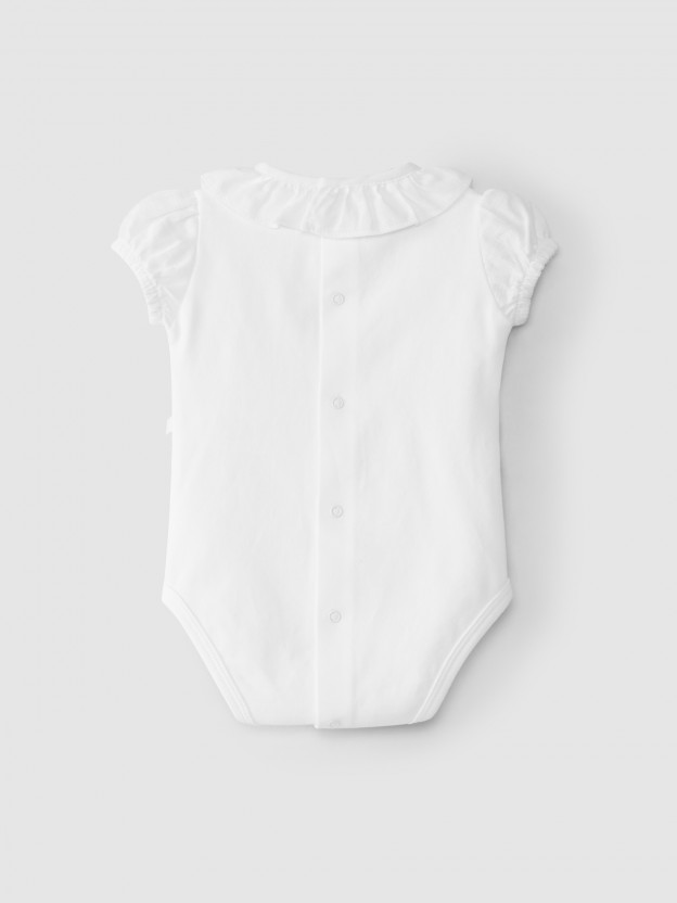Blusa-Body con cuello de volante Blusa-Body con cuello de volante