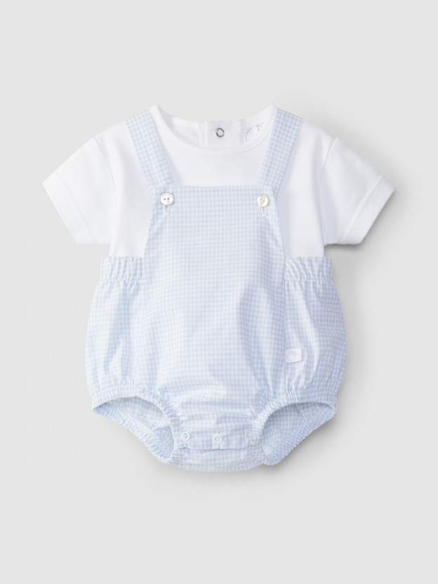 Conjunto de camiseta y bombacho a cuadros vichy Conjunto de camiseta y bombacho a cuadros vichy