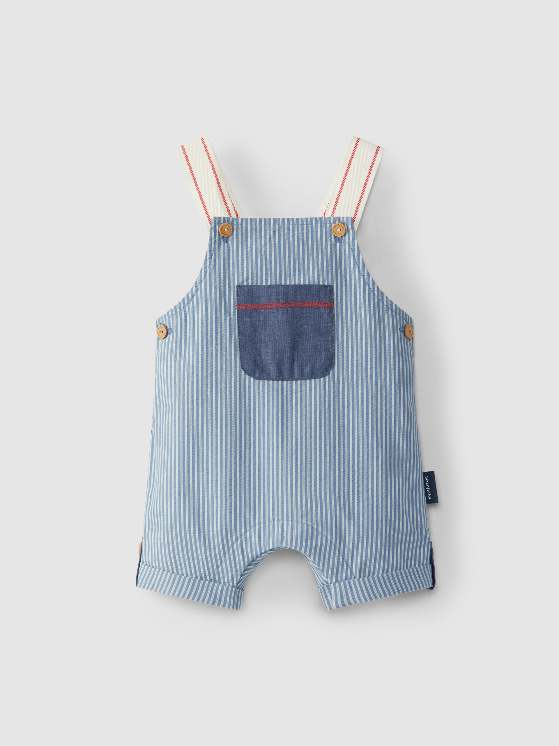 Dungaree striped shorts seersucker effect
