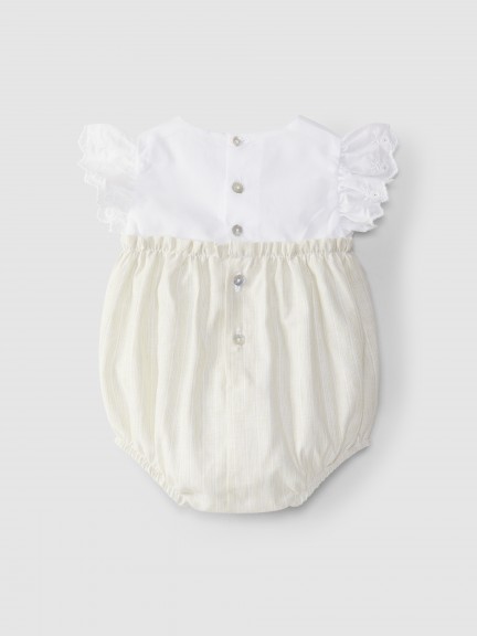 Shortie stripes and sleeves in English embroidery Shortie stripes and sleeves in English embroidery