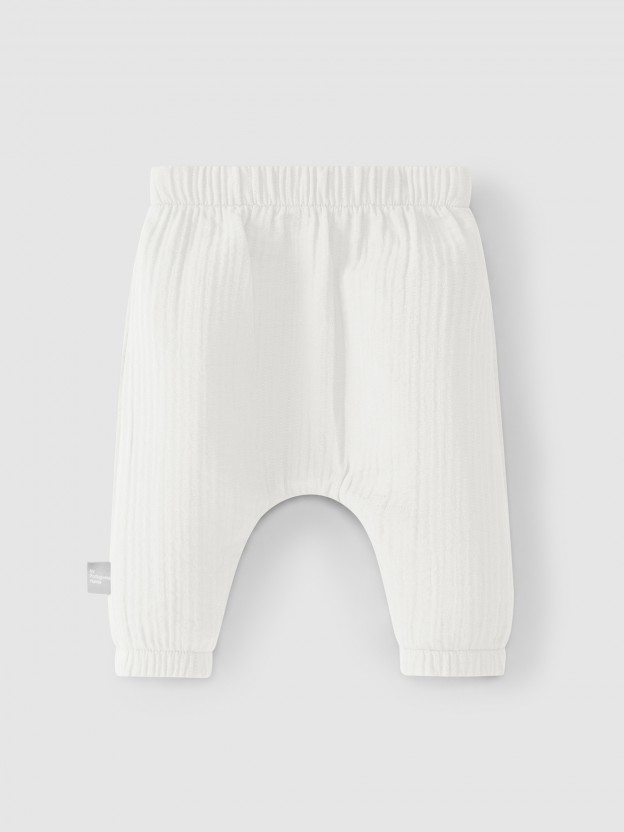 Plain pull-up pants Plain pull-up pants
