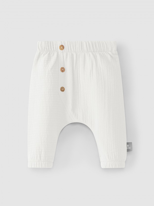 Plain pull-up pants Plain pull-up pants