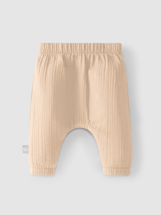 Plain pull-up pants Plain pull-up pants