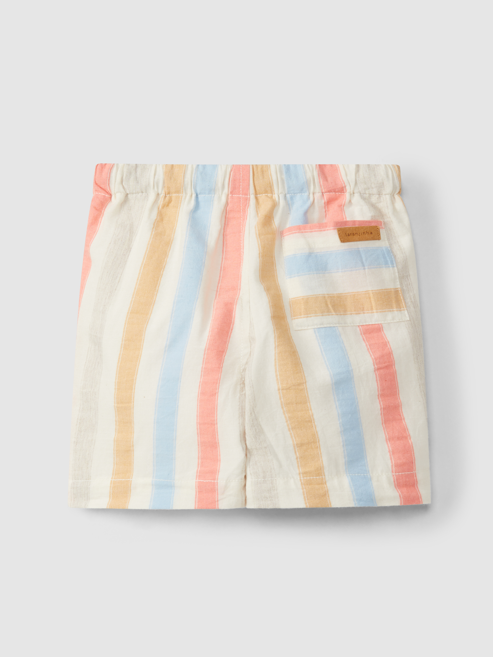 Striped shorts with three pockets